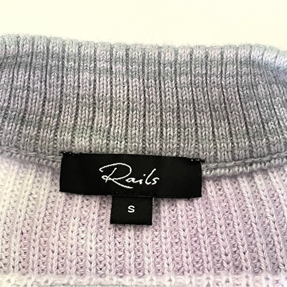 NEW Rails Karis Cotton Cashmere Rib Knit Pullover Sweater Aqua Tie Dye Small - Picture 14 of 16